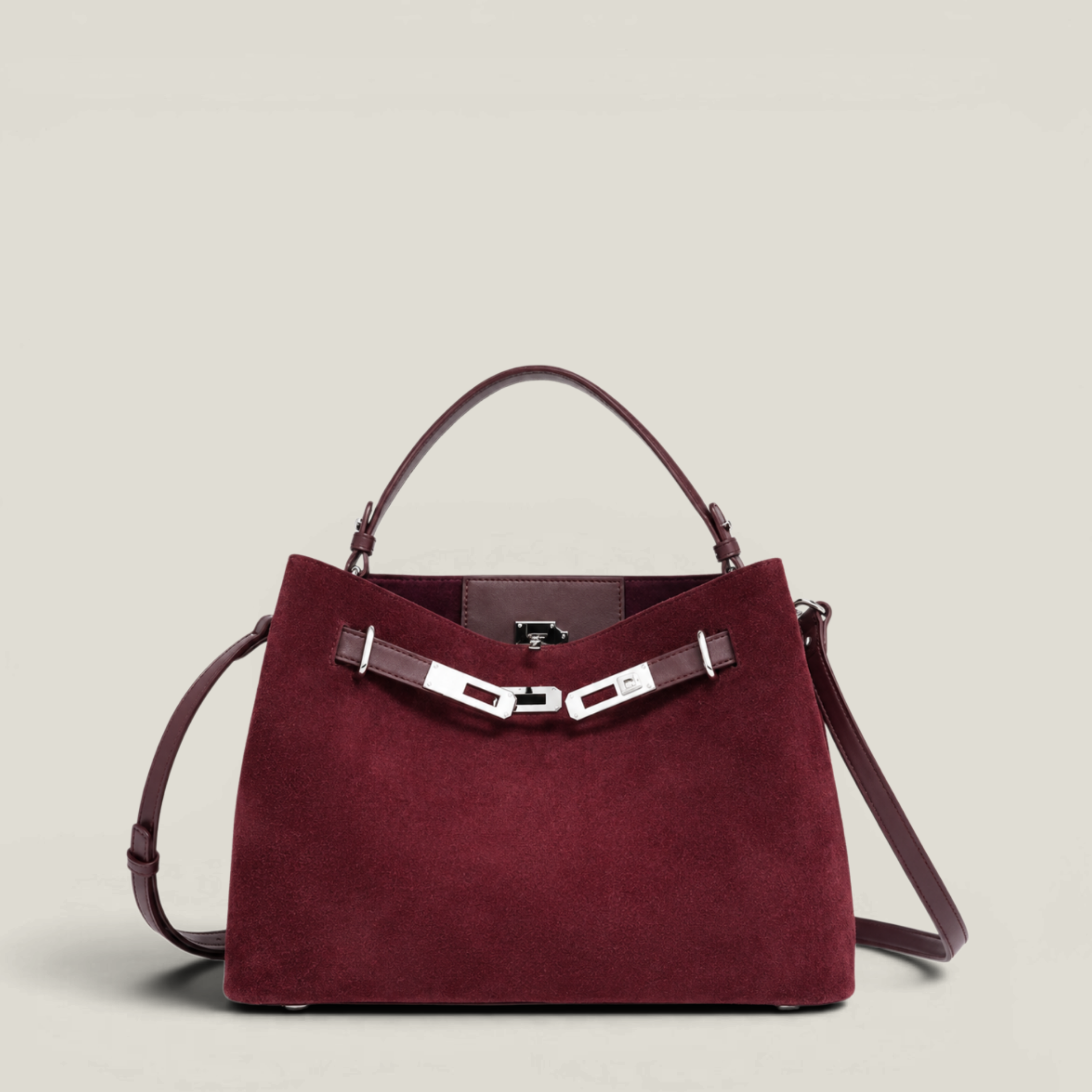 Versa-Carry Top Handle Bag in Suede