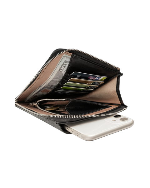 Palermo Leather Phonebag - Black