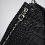 Croc-Embossed Commuter Handbag