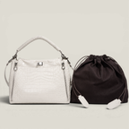 Croc-Embossed Commuter Handbag