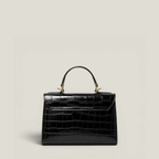 Croc-Embossed Top Handle Bag