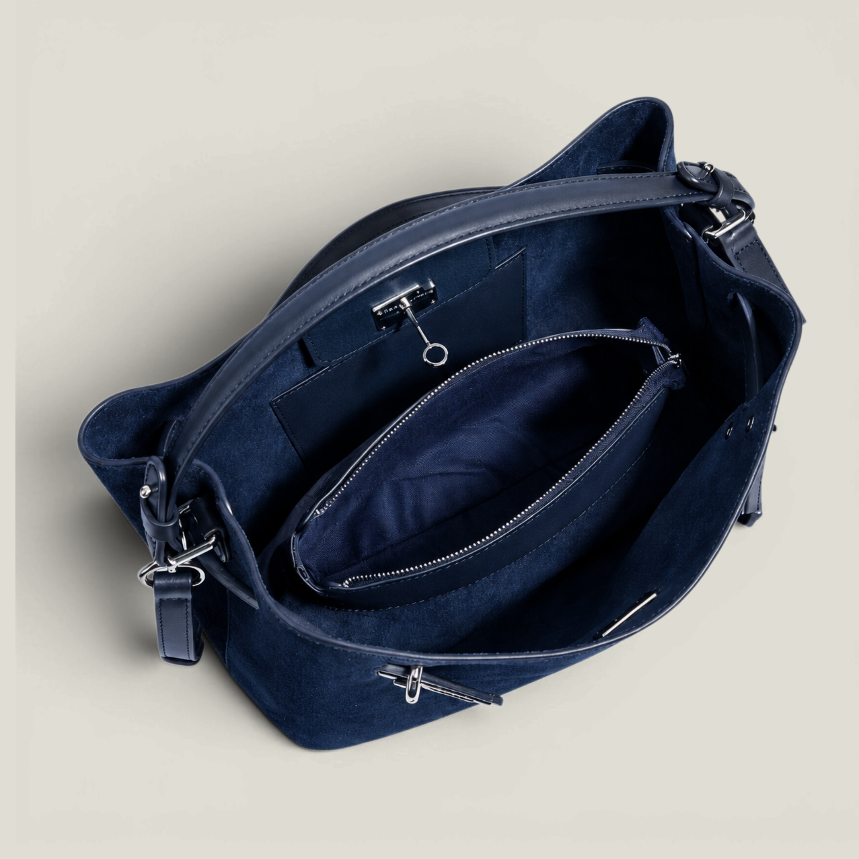 Versa-Carry Top Handle Bag in Suede