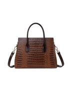 Valenza Structured Tote in Croc-Embossed Vegan Leather