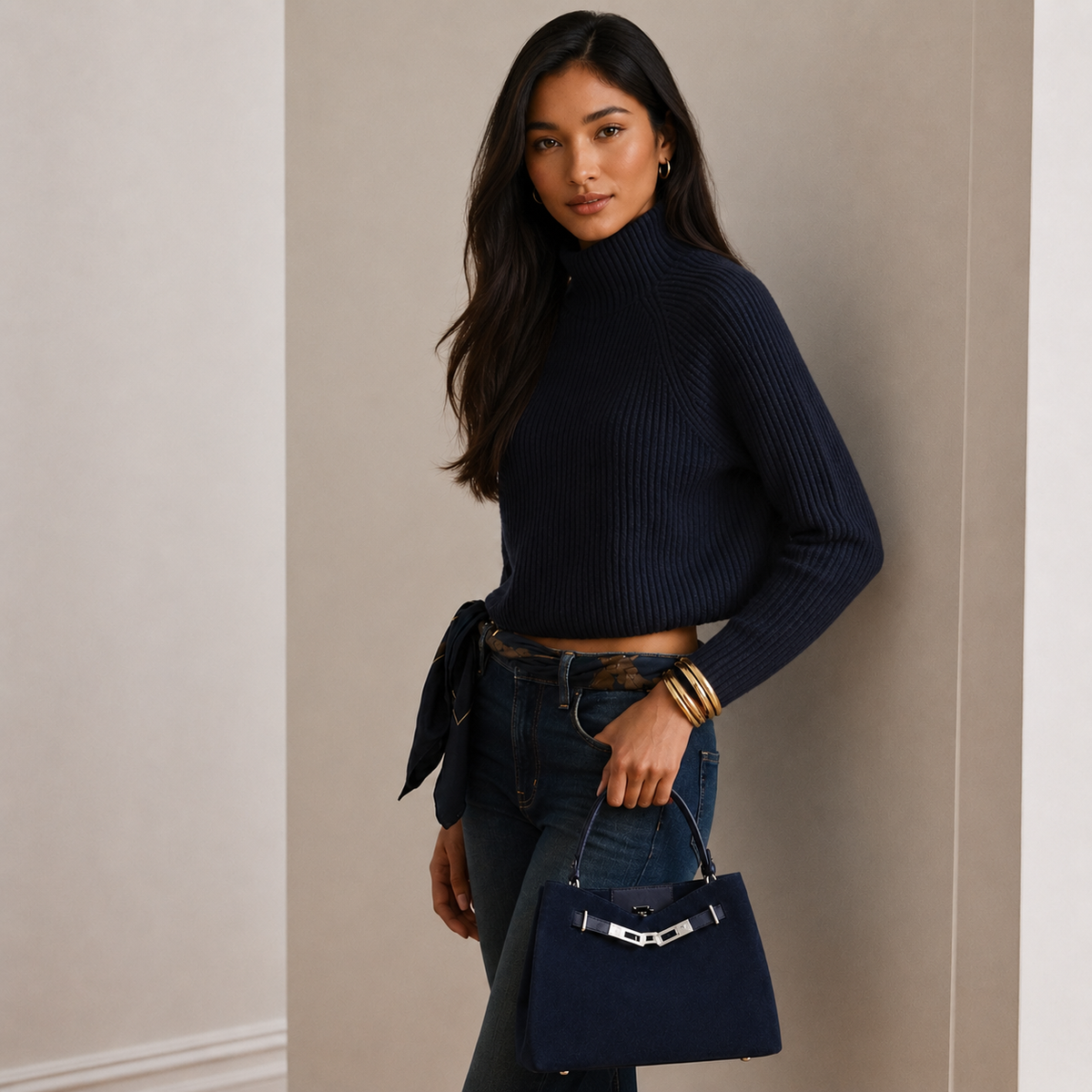 Versa-Carry Top Handle Bag in Suede