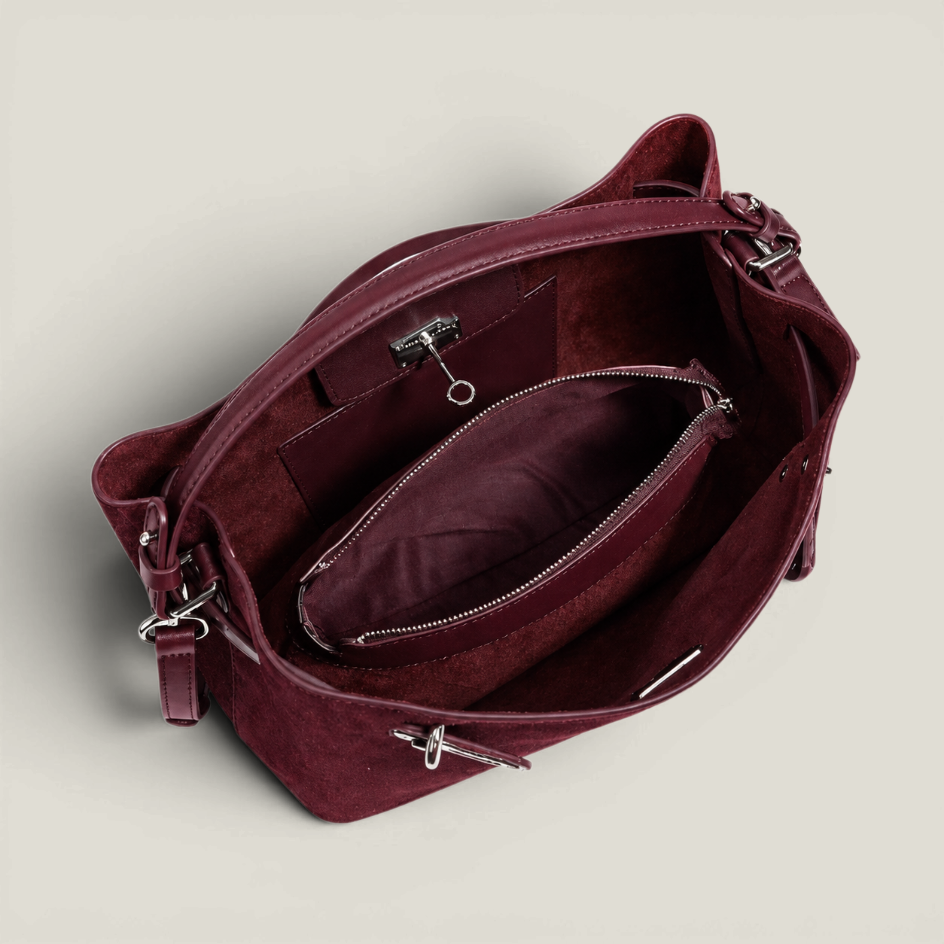 Versa-Carry Top Handle Bag in Suede