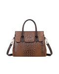 Valenza Structured Tote in Croc-Embossed Vegan Leather