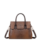 Valenza Structured Tote in Croc-Embossed Vegan Leather