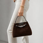 Versa-Carry Top Handle Bag in Suede