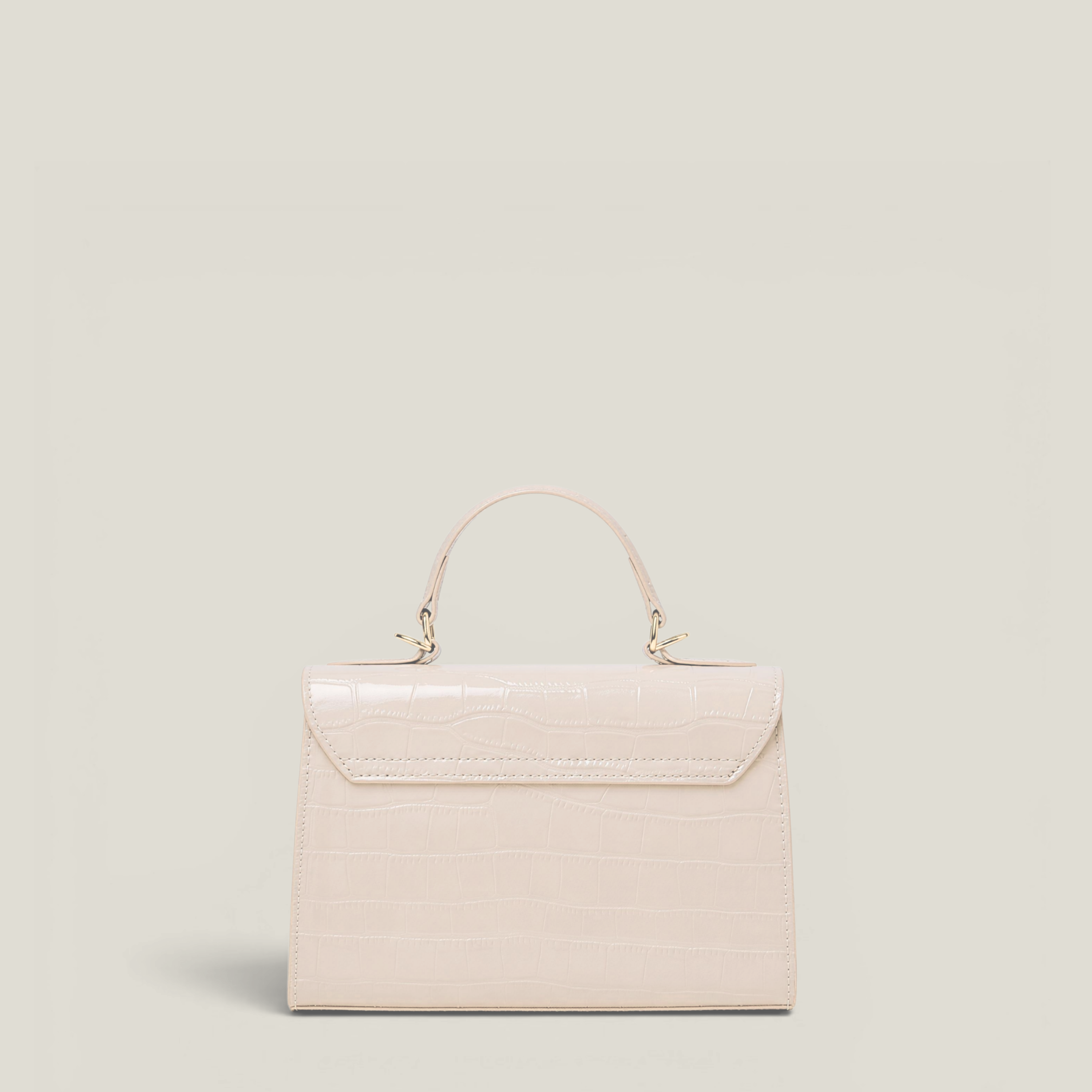 Croc-Embossed Top Handle Bag