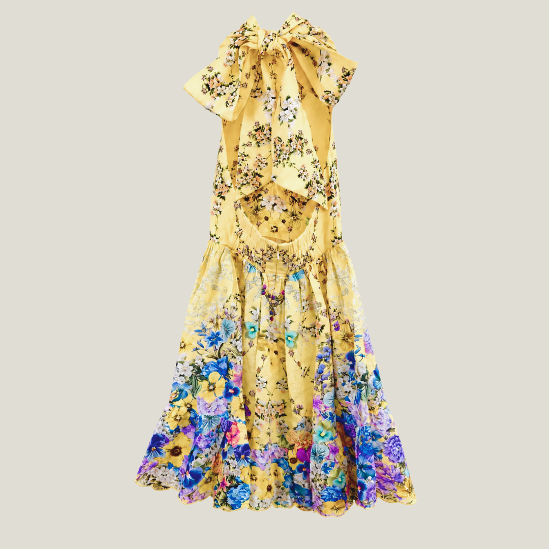 Linen Floral Dress