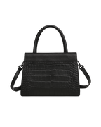Amara Croc-Embossed Top Handle Bag (Vegan Leather)