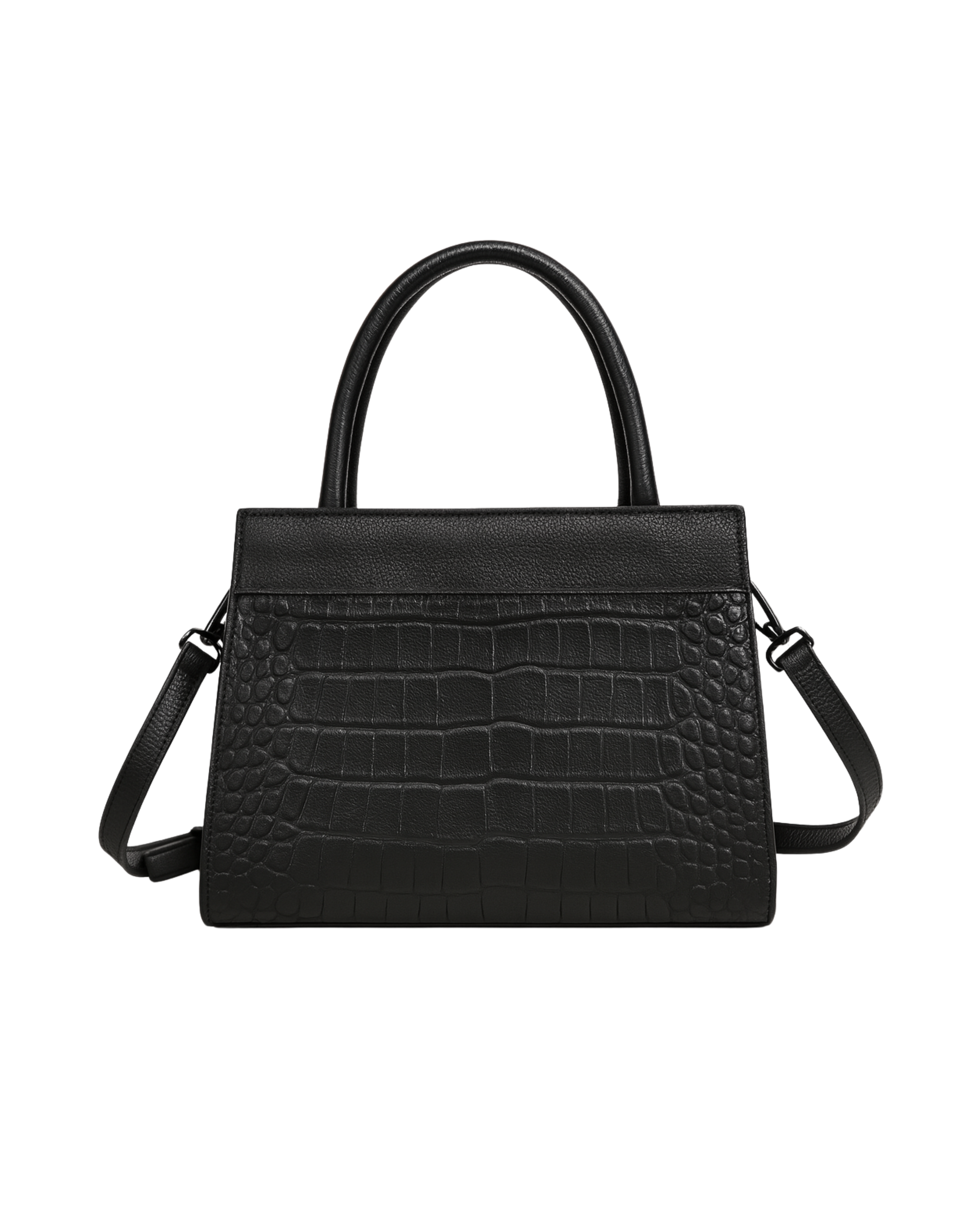 Amara Croc-Embossed Top Handle Bag (Vegan Leather)