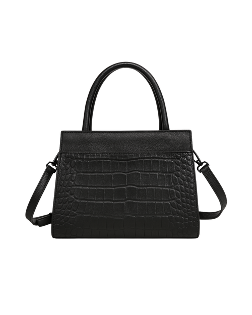 Amara Croc-Embossed Top Handle Bag (Vegan Leather)