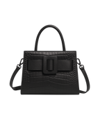Amara Croc-Embossed Top Handle Bag (Vegan Leather)