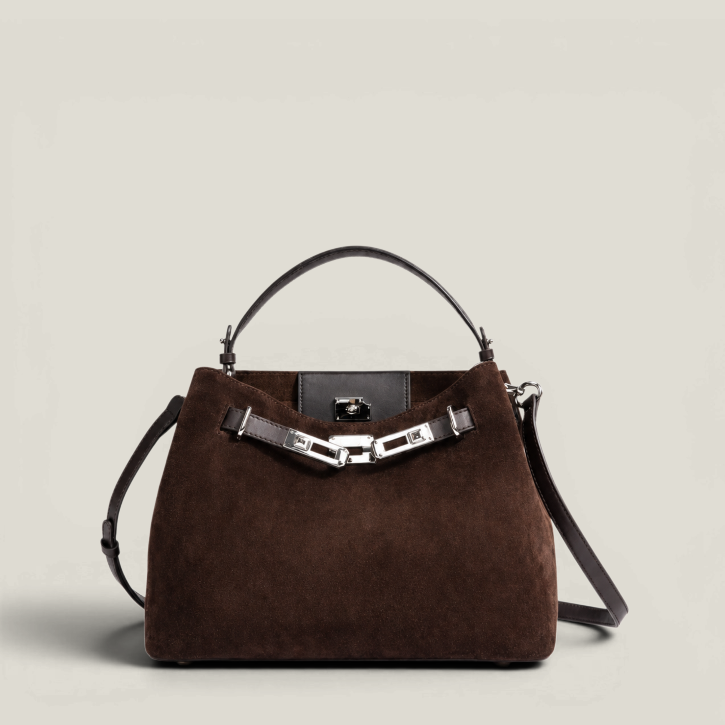 Versa-Carry Top Handle Bag in Suede
