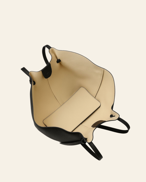 Vera Arc Tote in Noir (Genuine Leather)