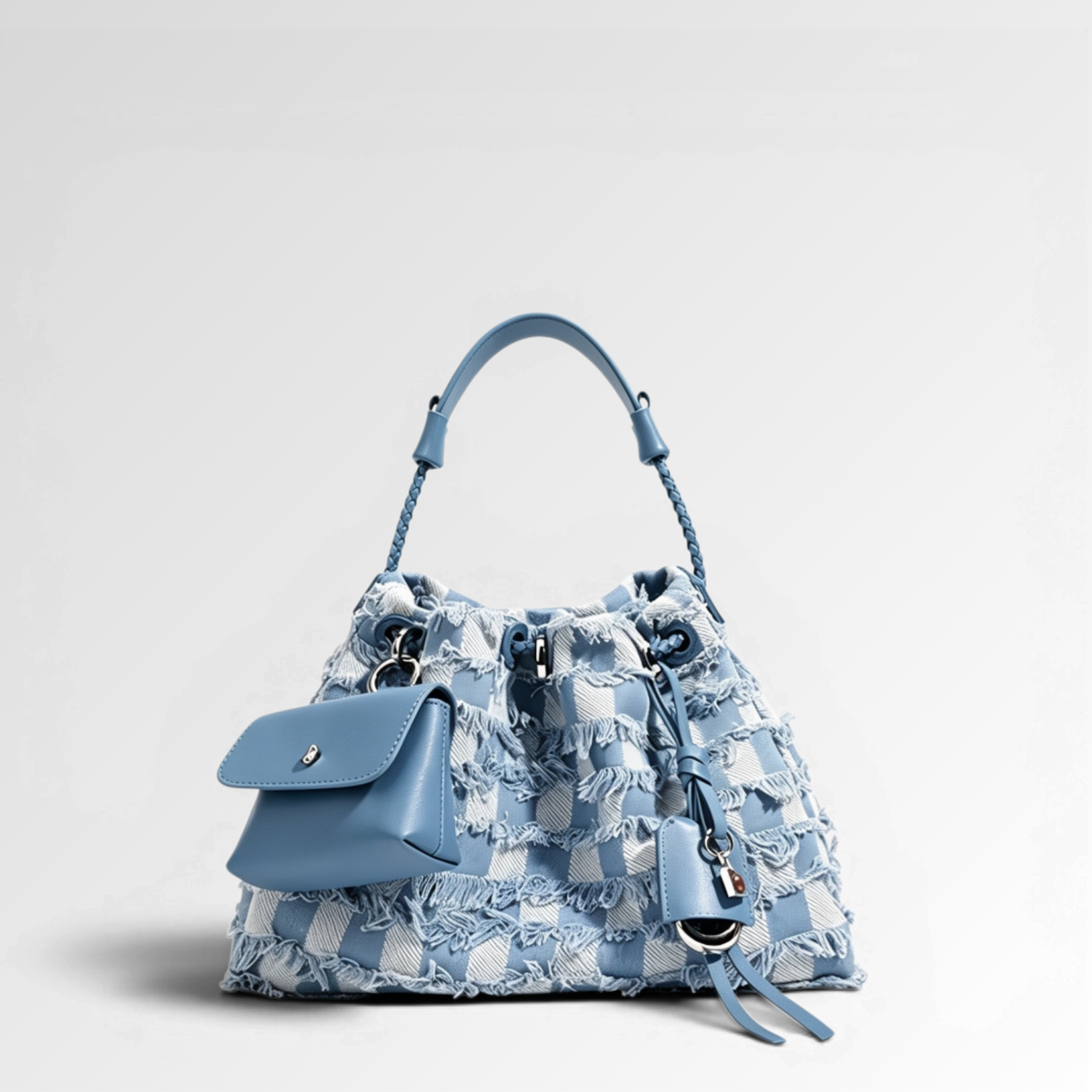 Bleu Tissé Bucket Bag