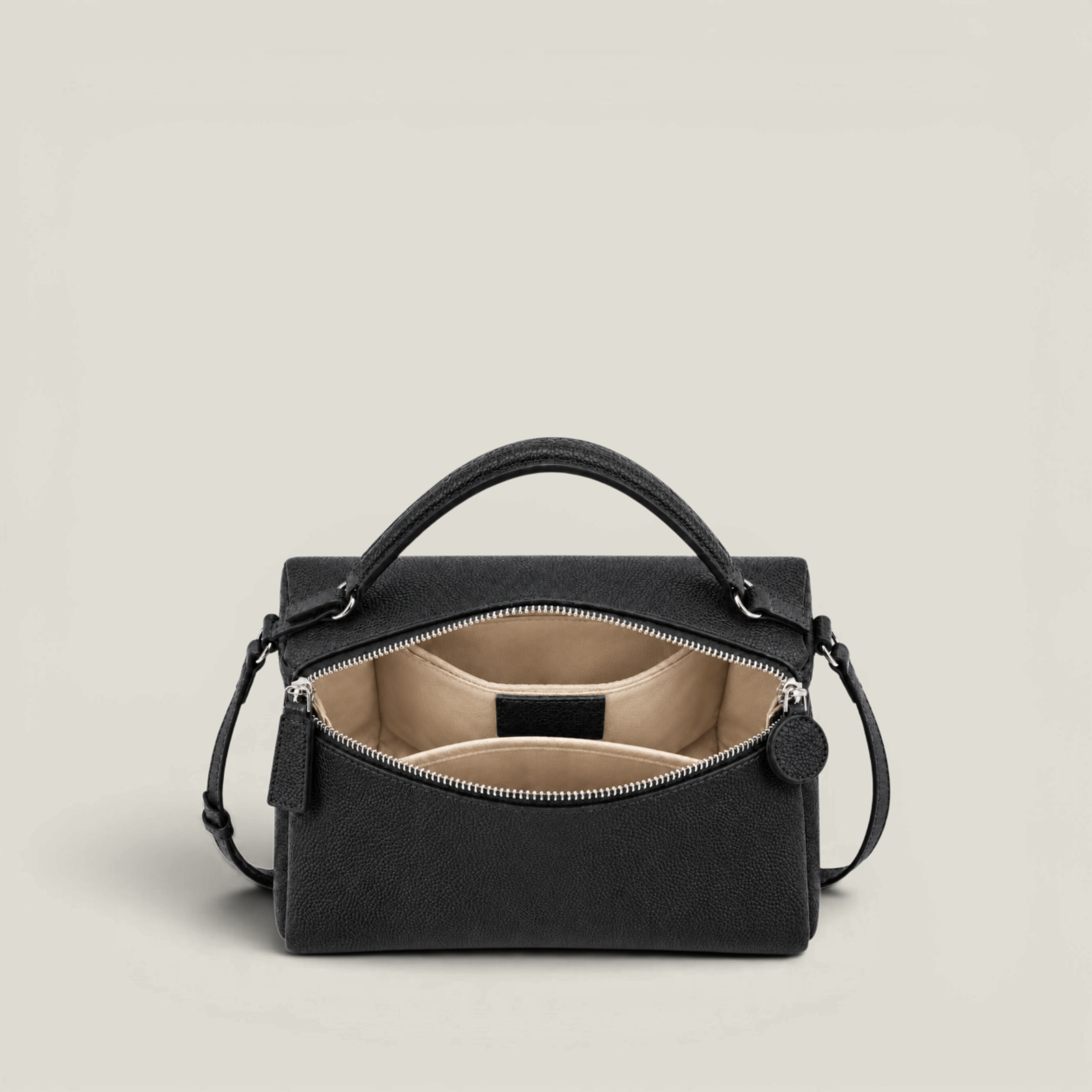Le Zip-Top Pebbled Bag