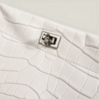 Croc-Embossed Commuter Handbag